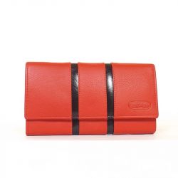 BY LUPO női bőr pénztárca piros-fekete színű