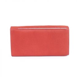  Női bőr pénztárca piros színű nyomott mintás