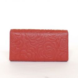  SYLVIA BELMONTE Női bőr pénztárca piros színű nyomott mintás