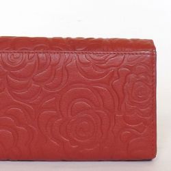  SYLVIA BELMONTE Női bőr pénztárca piros színű nyomott mintás