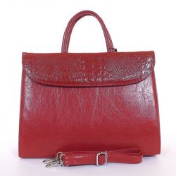 KAREN rostbőr női táska piros színű