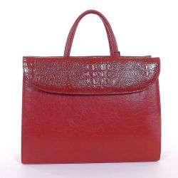 KAREN rostbőr női táska piros színű